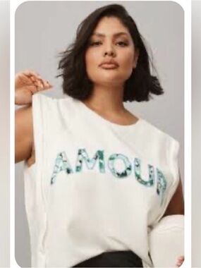 Anthropologie Amour Floral sweatshirt tank XS muscle tank